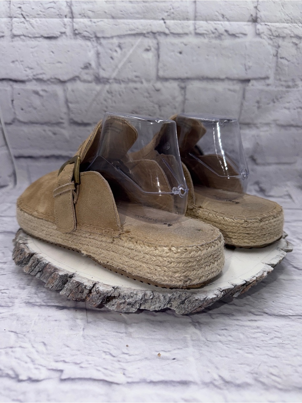 New Haute Hippie Aria 100% Suede Buckle Espadrille Mule Clogs Women's Size 9.5 - Picture 4 of 8